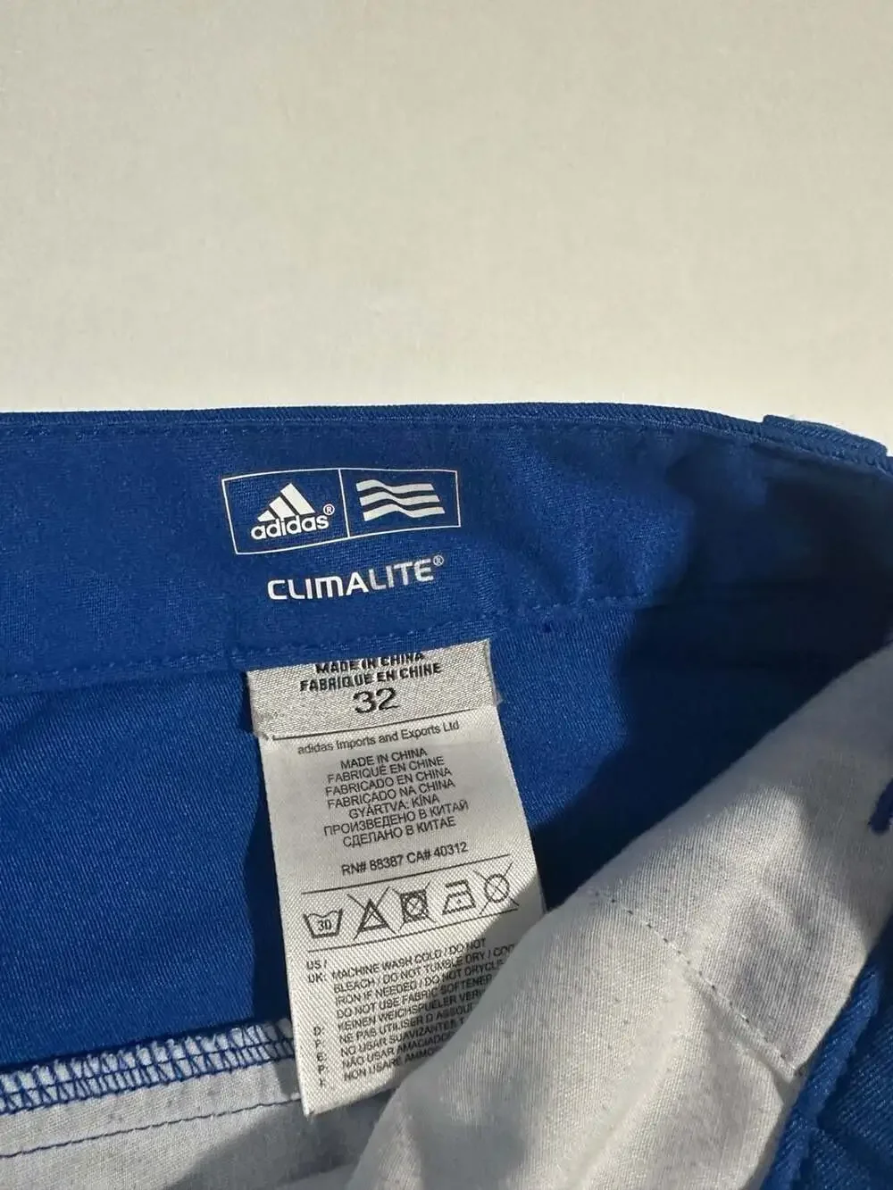 Adidas Climalite Royal Blue Flat Front Performance‎ Golf Shorts Size 32